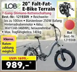 Norma JLOBE 20" Falt-Fat-E-Bike Terrain Angebot