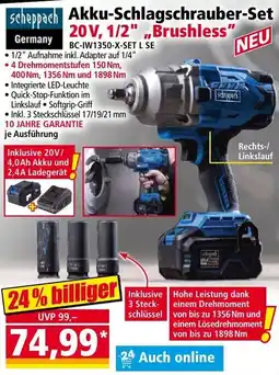 Norma Akkuschlagschrauber-Set 20V, 1/2" "Brushless" Angebot