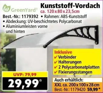 Norma GreenYard Kunststoff-Vordach Angebot