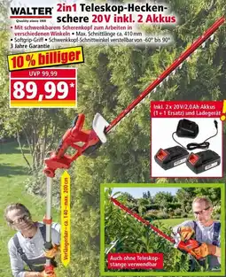 Norma WALTER 2in1 Teleskop-Heckenschere 20V inkl. 2 Akkus Angebot