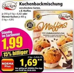 Norma Kuchenbackmischung Backen Angebot