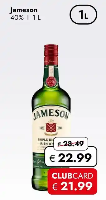 Travel FREE Jameson Triple Distilled Irish Whiskey Angebot
