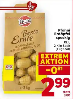 Billa Pfanni Erdäpfel speckig Angebot