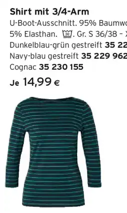 Tchibo Eduscho Shirt mit 3/4-Arm Angebot