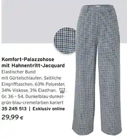 Tchibo Eduscho Komfort-Palazzohose mit Hahnentritt-Jacquard Angebot