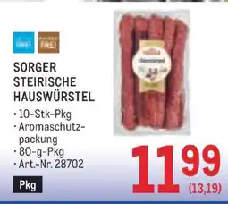 Metro SORGER STEIRISCHE HAUSWÜRSTEL Angebot