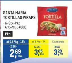 Metro SANTA MARIA TORTILLAS WRAPS Angebot