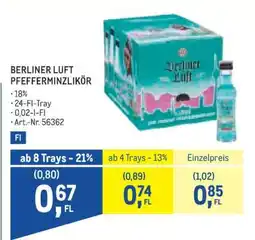 Metro Berliner Luft Pfefferminzlikör Angebot