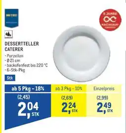 Metro DESSERTTELLER CATERER Angebot
