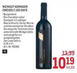 Metro Weingut Keringer Zweigelt 100 Days Angebot