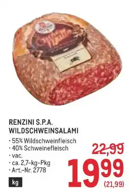 Metro Renzini S.P.A. Wildschweinsalami Angebot