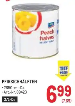 Metro Peach halves Angebot