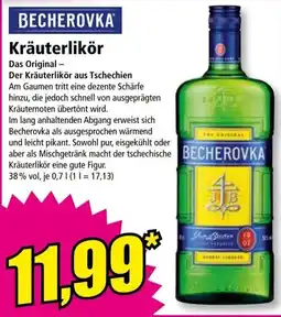 Norma Becherovka Kräuterlikör Angebot