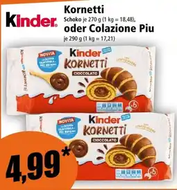Norma Kinder Kornetti Cioccolato Angebot