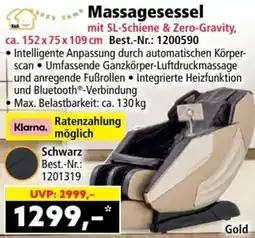 Norma Massageessel mit SL-Schiene & Zero-Gravity Angebot