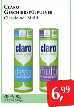 Winkler Markt Claro Geschirrspülpulver Angebot
