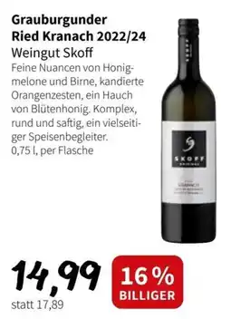 Der Grissemann Grauburgunder Ried Kranach 2022/24 Weingut Skoff Angebot