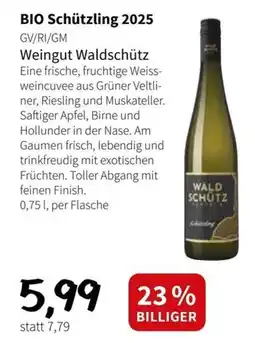 Der Grissemann BIO Schützling 2025 Weingut Waldschütz Angebot