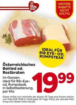 Billa Österreichisches Beiried od. Rostbraten Angebot