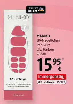 dm MANIKO UV-Nagelfolien Pediküre Angebot