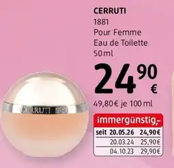 dm Cerruti 1881 Pour Femme Eau de Toilette Angebot
