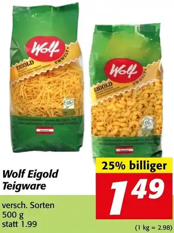 Strasser Markt Wolf Eigold Teigware 500g Angebot