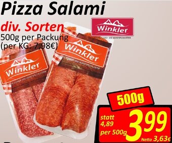 Wurstico Pizza Salami 500g Angebot