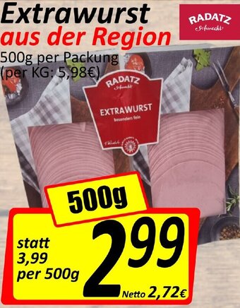 Wurstico Extrawurst 500g Angebot