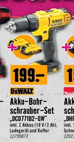 Hornbach DEWALT Akku-Bohr-schrauber-Set „DCD771D2-QW“ Angebot