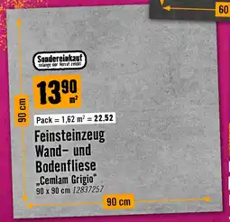 Hornbach Feinsteinzeug Wand- und Bodenfliese „Cemlam Grigio“ Angebot