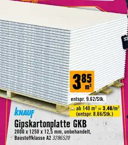Hornbach Knauf Gipskartonplatte GKB Angebot