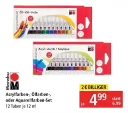 Pagro Diskont Marabu Acrylfarben, Ölfarben oder Aquarellfarben-Set Angebot