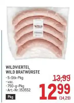 Metro WILDVIERTEL WILD BRATWÜRSTE Angebot