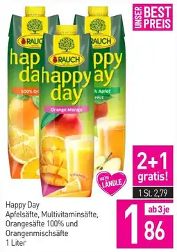 Sutterlüty Happy Day Apfelsäfte, Multivitaminsäfte, Orangesäfte 100% und Orangenmischsäfte Angebot