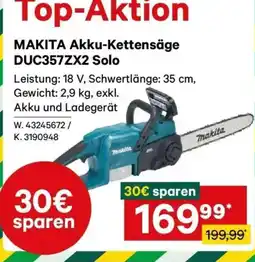 Lagerhaus MAKITA Akku-Kettensäge DUC357ZX2 Solo Angebot