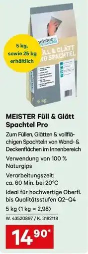 Lagerhaus MEISTER Füll & Glätt Spachtel Pro Angebot