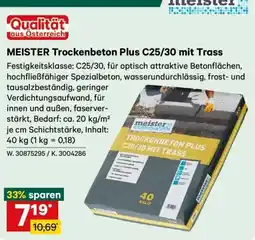 Lagerhaus MEISTER Trockenbeton Plus C25/30 mit Trass Angebot