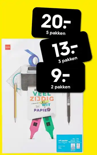 HEMA VEEL ZIJDIG WIT PAPIER