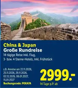 Lidl Reisen China & Japan Große Rundreise Angebot