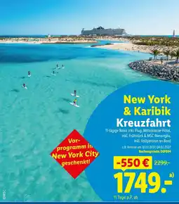 Lidl Reisen New York & Karibik Kreuzfahrt Angebot