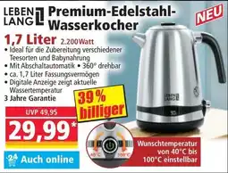 Norma Premium-Edelstahl-Wasserkocher Angebot