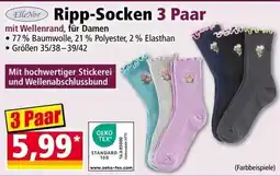 Norma Ripp-Socken mit Wellenrand, für Damen Angebot