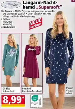 Norma ElleNor Langarm-Nachthemd „Supersoft“ Angebot