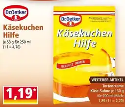 Norma Dr.Oetker Käsekuchen Hilfe Angebot