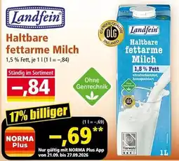 Norma Landfein Haltbare fettarme Milch Angebot