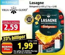 Norma Villa Gusto Lasagne Bolognese Angebot
