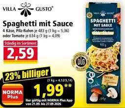 Norma VILLA GUSTO Spaghetti mit Sauce Angebot