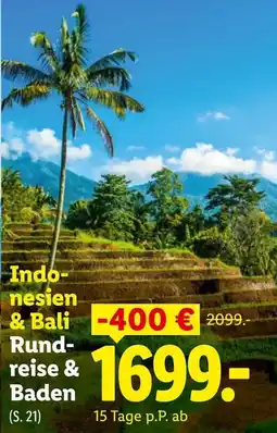 Lidl Reisen Indonesien & Bali Rundreise & Baden Angebot