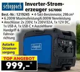 Norma Scheppach Inverter-Stromerzeuger SG7000i Angebot