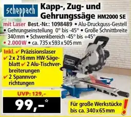 Norma Scheppach Kapp-, Zug- und Gehrungssäge HM2000 SE Angebot